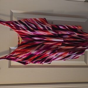 TRIMSHAPER BRAND WOMEN'S PINK & ORANGE BATHING SUIT TANKINI TOP SIZE 10